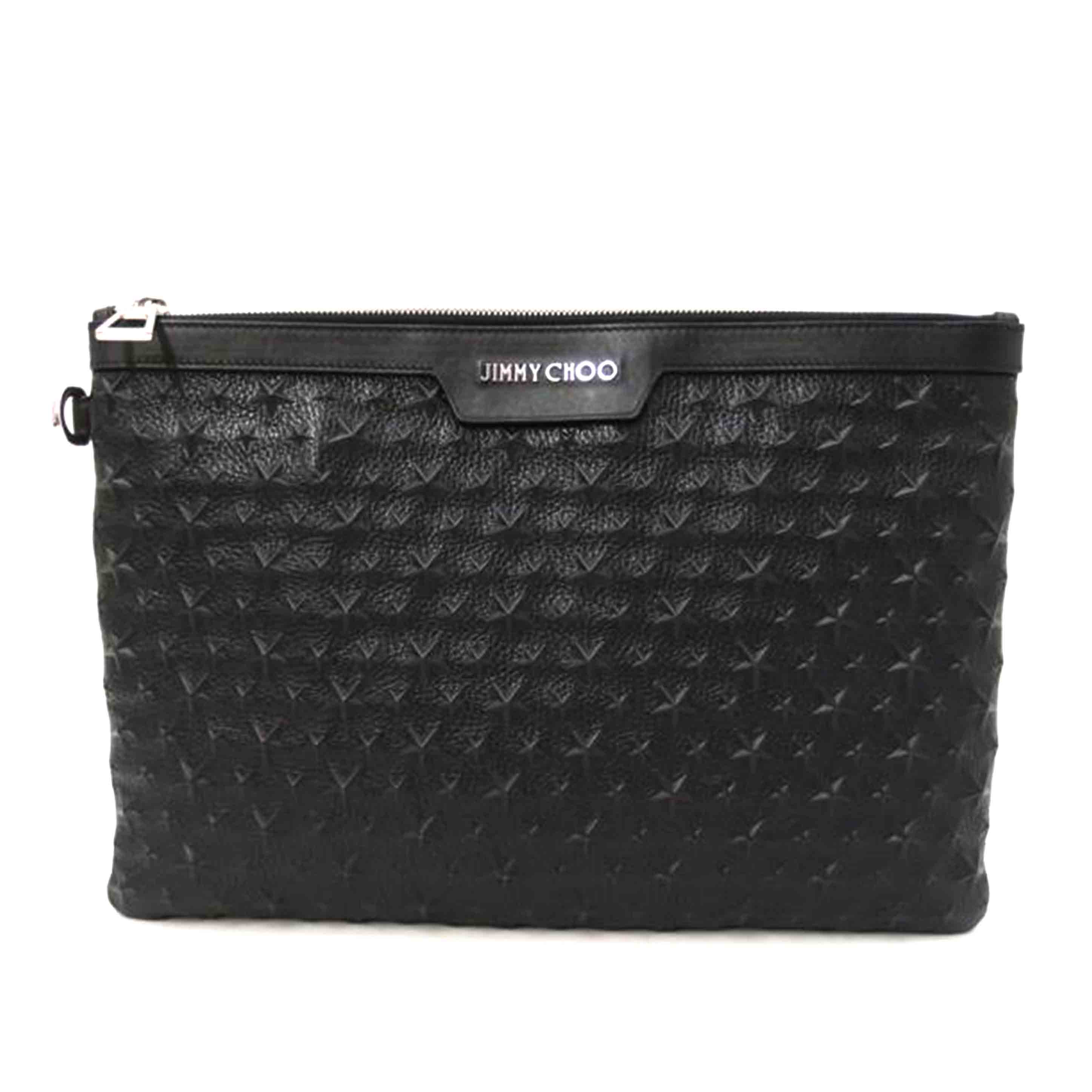 JIMMY CHOO ジミーチュウ/デレククラッチ/ エンボスレザー/ブラック/M3J*********/SAランク/69【中古】｜ワンダーレックス 店