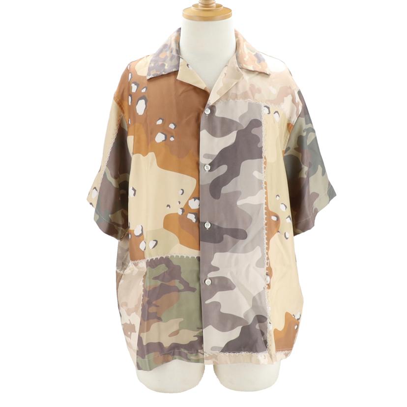 AMIRI アミリ/パッチワークカモ/SSシルクブラウス/ハーフスリーブ/MSS002/SAランク/91【中古】｜ワンダーレックス 店