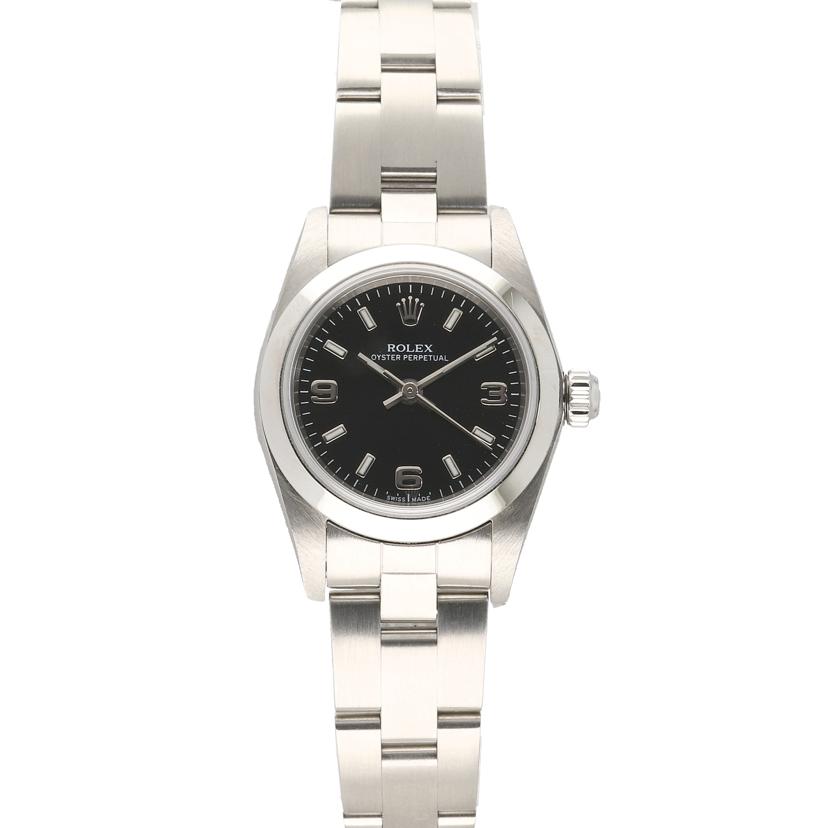 ROLEX ロレックス/オイスターパーペチュアル・レディース・ブラック/F番/76080/F60****/Aランク/75【中古】｜ワンダーレックス 店