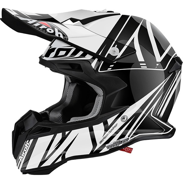 Airoh Terminator 2 1 Cut T2cu17 Off Road Helmet T2cu17 Bla Org Bw