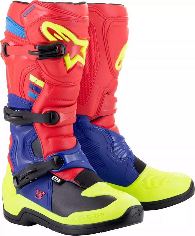 Alpinestars / アルパインスターズ Tech 3 ブーツ ブラック- ブルー- レッド- フルオイエロー | 201301