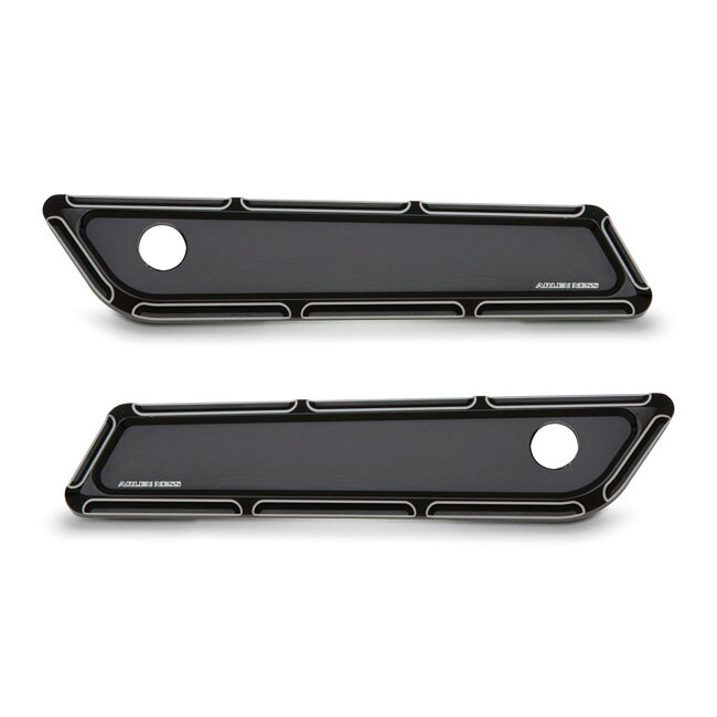 ARLEN NESS saddlebag latch cover set. Beveled- black CC | 956417|ワンダーテック