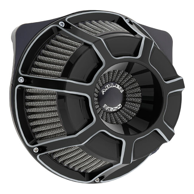 ARLEN NESS inverted air cleaner kit 'Beveled'. Black CC | 960383