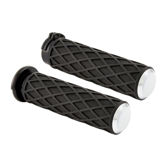 ARLEN NESS Diamond handlebar grip set. Chrome | 993517｜ワンダーテック