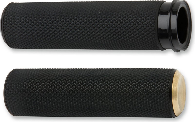 ARLEN NESS / アレンネス グリップ KNURLED FUSION スロットル BY CABLE ブラック BRASS エンドキャップ | 07-332