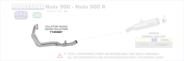 ARROW / アロー ハスクバーナ NUDA 900 R / NUDA 900 2:1 スチールコレクター| 71458MI | 71458MI