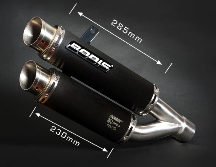 Bodis（ボディス）スリップオンマフラー ステンレス ブラック GPX2 Eマーク | HCBR1000-012｜ワンダーテック