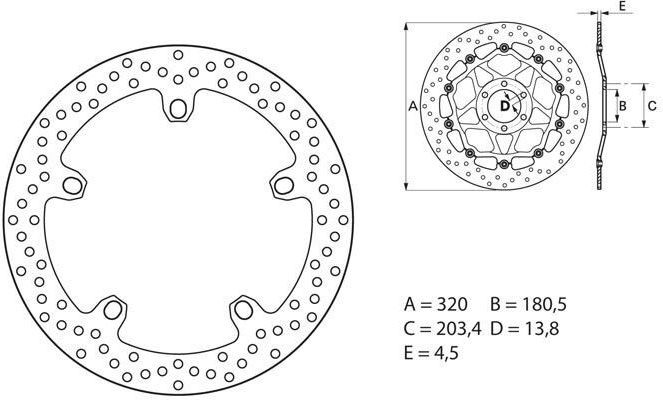 BREMBO / ブレンボ SERIE ORO (オーロ) (セリエ オーロ) フィックスド(固定)ラウンド リアブレーキ | 68B407H7
