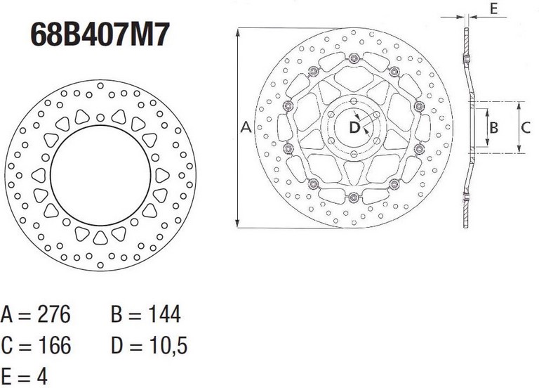 BREMBO / ブレンボ SERIE ORO (オーロ) (セリエ オーロ) フィックスド フロント ブレーキディスク | 68B407M7