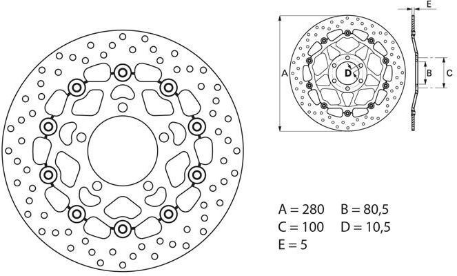 BREMBO / ブレンボ SERIE ORO (オーロ) (セリエ オーロ) フローティングラウンド フロント ブレーキ | 78B40815