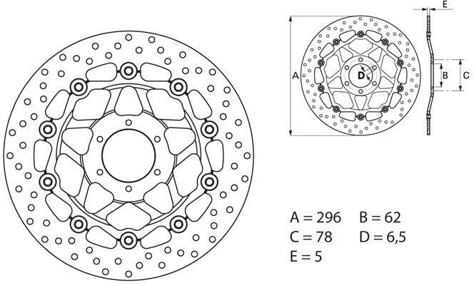 BREMBO / ブレンボ SERIE ORO (オーロ) (セリエ オーロ) フローティングラウンド フロント ブレーキ | 78B40827