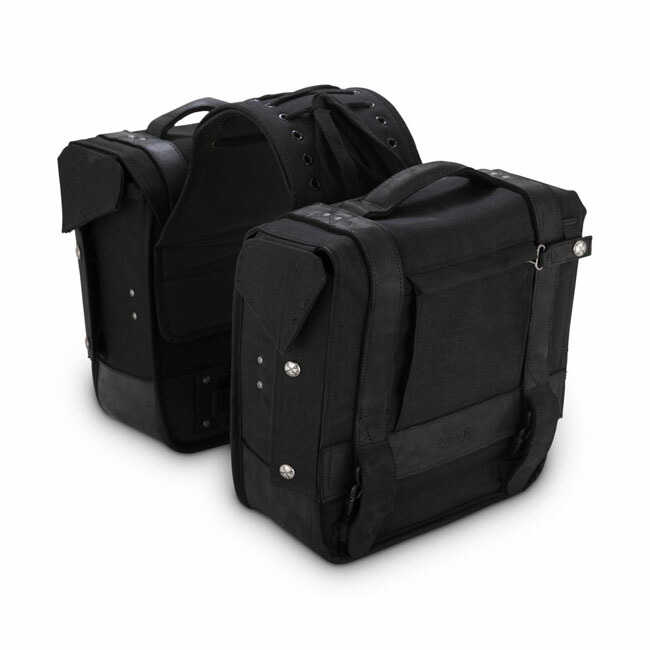 BURLY Voyager throw-over saddlebags black | 571757