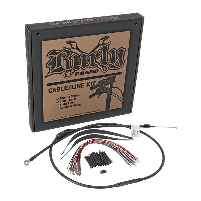 BURLY- Bagger bar cable/line kit 13"- black cables | 587702|ワンダーテック