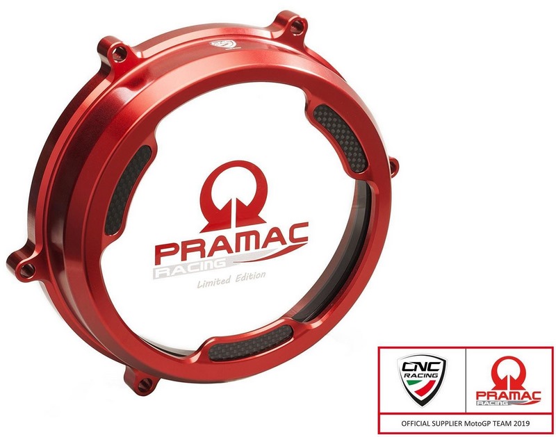 CNC Racing / シーエヌシーレーシング クリア オイルバスクラッチ cover with カーボンファイバー inlay for Ducati Panigale Pramac Racing Lim. Ed. レッド | CA201RPR 42,185円