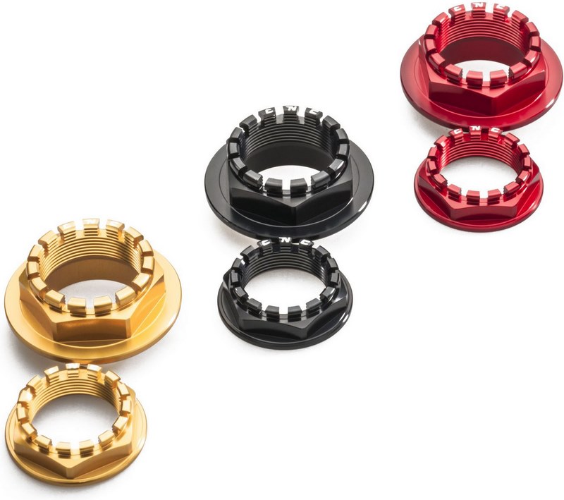 CNC Racing / シーエヌシーレーシング リアホイールアクスルナットセット Ducati ゴールド | DA382G