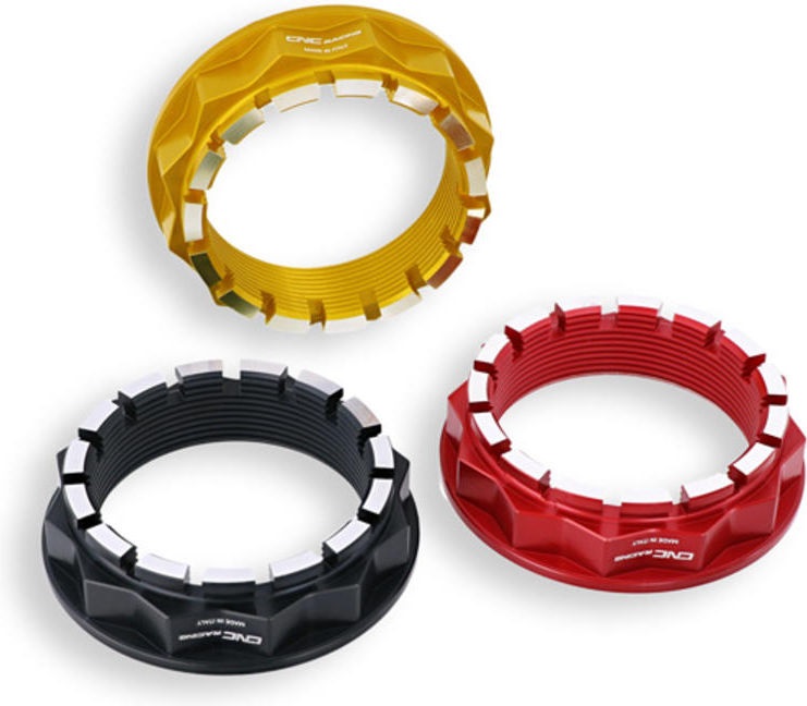 CNC Racing / シーエヌシーレーシング リアホイール ナット LH バイカラー レッド/シルバー | DA501R