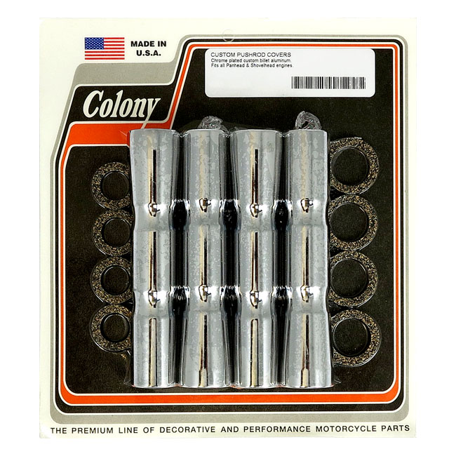 COLONY- B.T. ribbed lower pushrod cover set. Chrome | 515935|ワンダーテック