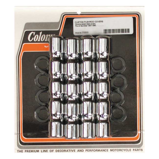 COLONY- XL ribbed lower pushrod cover set. Chrome | 989317|ワンダーテック