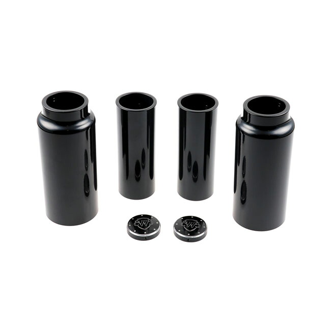 CULT-WERK- 6-piece fork tube cover kit. Gloss black. Logo | 599130