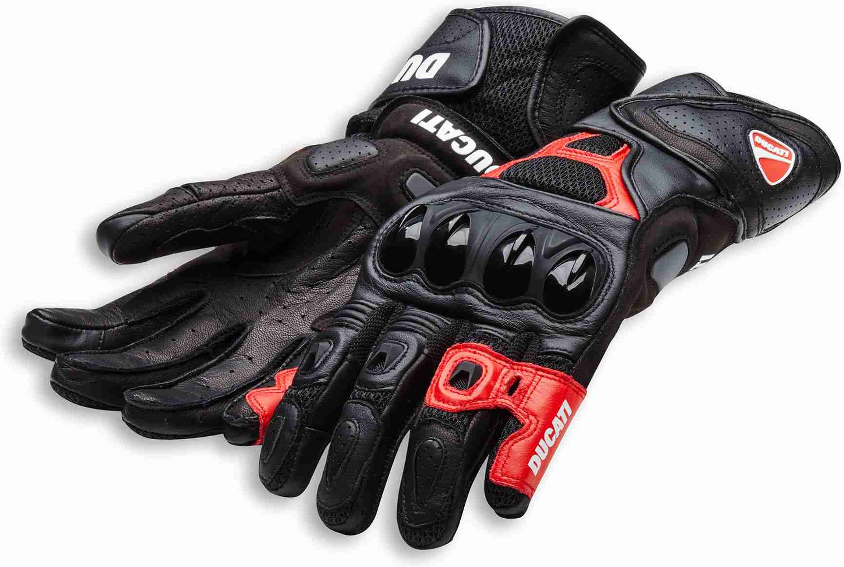 Ducati / ドゥカティ純正商品 Speed Air C1 - レザーグローブ ブラック/レッド | 981042103