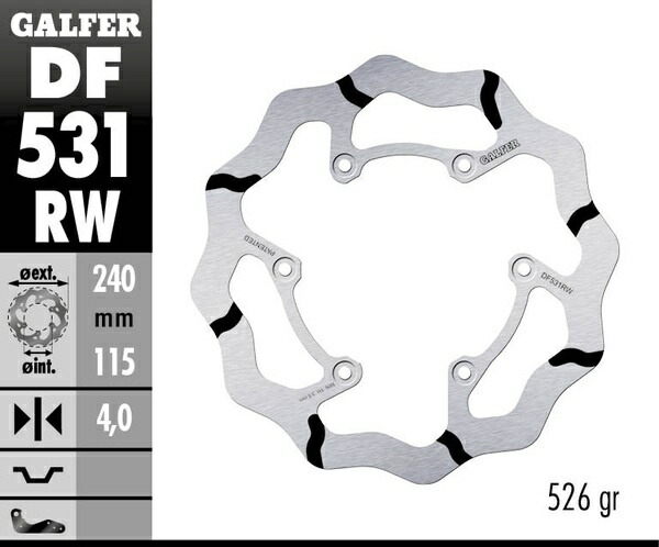 Galfer / ガルファー ブレーキディスク Fixed Wave 溝付き | DF531RW