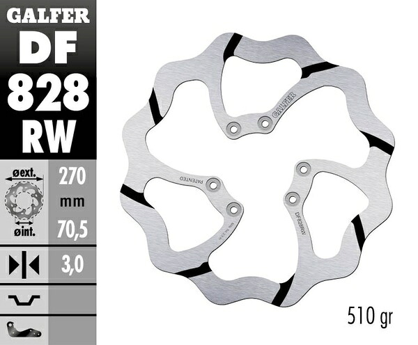 Galfer / ガルファー ブレーキディスク Fixed Wave 溝付き | DF828RW
