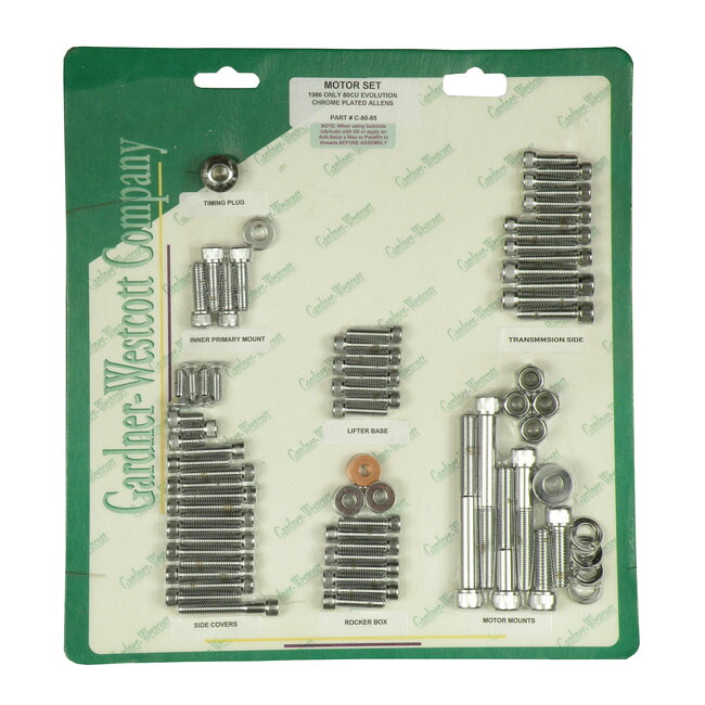 GARDNER-WESTCOTT MOTOR SCREW SETS- CHROME ALLEN | 500106
