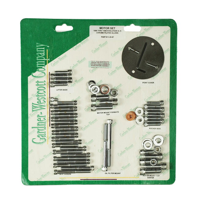 GARDNER-WESTCOTT MOTOR SCREW SETS- CHROME ALLEN | 503111