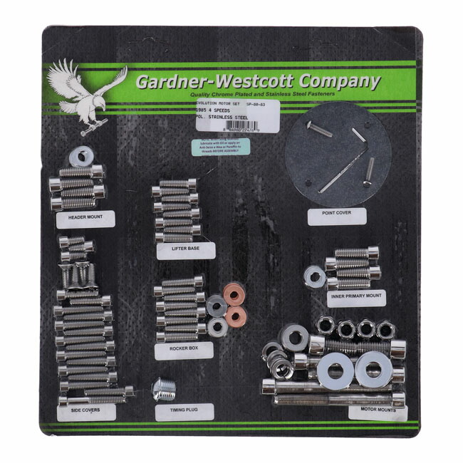 【楽天市場】GARDNERWESTCOTT Motor screw set polished ss allen 510853:ワンダーテック