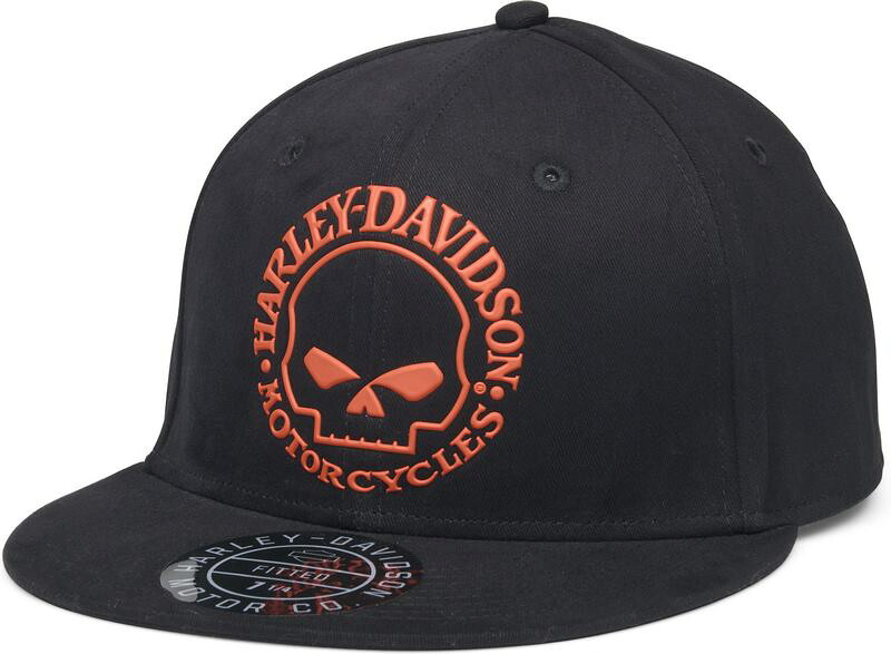 Harley-Davidson Men\'S Willie G Fitted Cap- Black/Orange | 99407-22VM