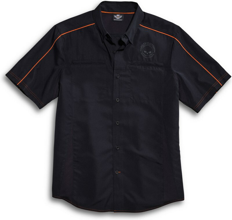 Harley-Davidson Vented Performance Skull Shirt- Black | 99034-15VM