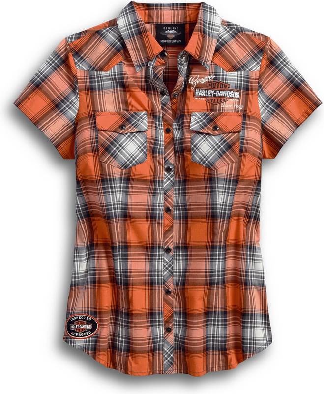 Harley-Davidson Genuine Oil Can Plaid Shirt For Women- Plaid | 99071-18VW