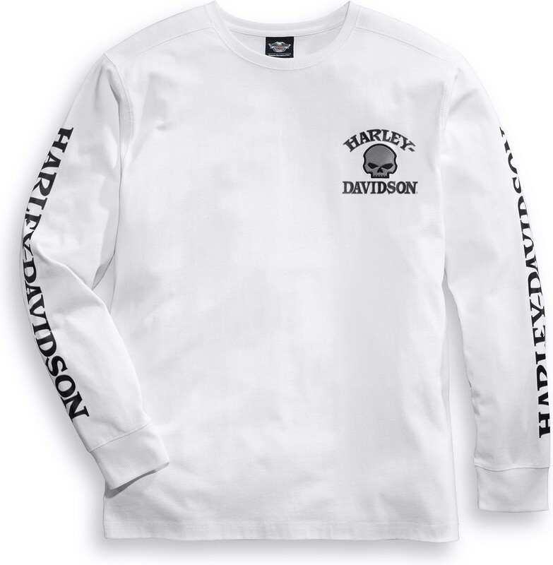 Harley-Davidson Men'S Skull Long Sleeve Tee- White | 99092-14VM