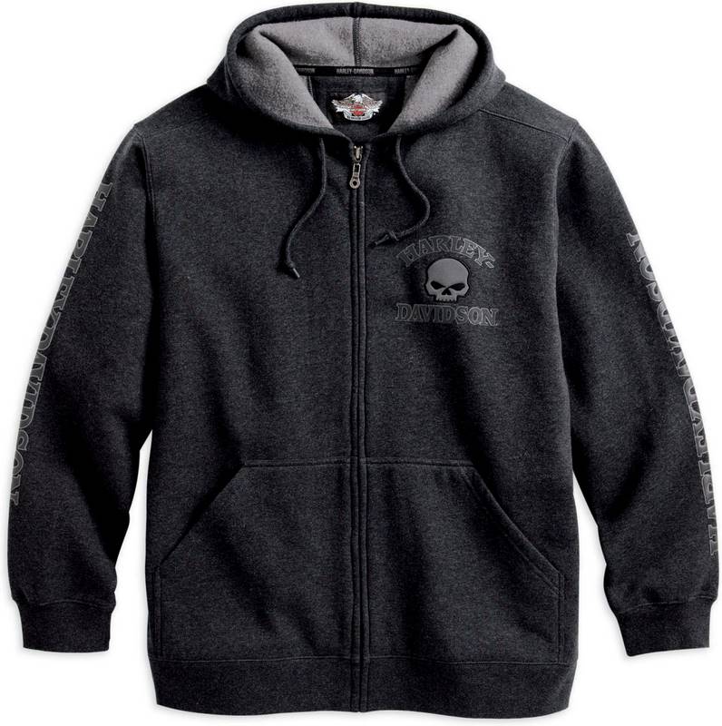 Harley-Davidson Men'S Hooded Skull Sweatshirt- Charcoal | 99107-18VM