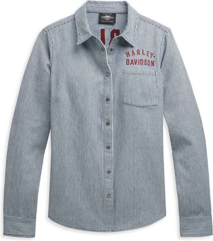 Harley-Davidson Railroad Stripe Logo Shirt For Women- Railroad Stripes | 96490-21VW