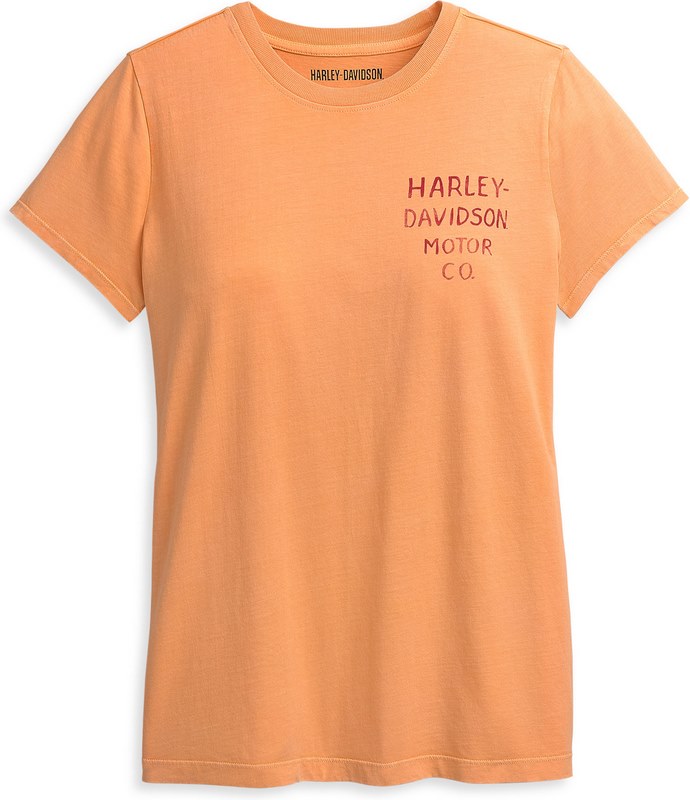 Harley-Davidson Women'S Double Logo Graphic Tee- Mock Orange | 96501-21VW