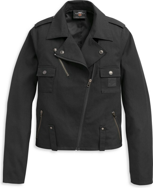 Harley-Davidson Women'S Asymetrical Zip Biker Jacket- Black Beauty | 97451-21VW