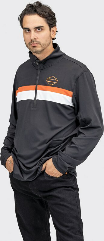 Harley-Davidson Performance 1/4-Zip Pullover For Men- Black Beauty | 96026-22VM