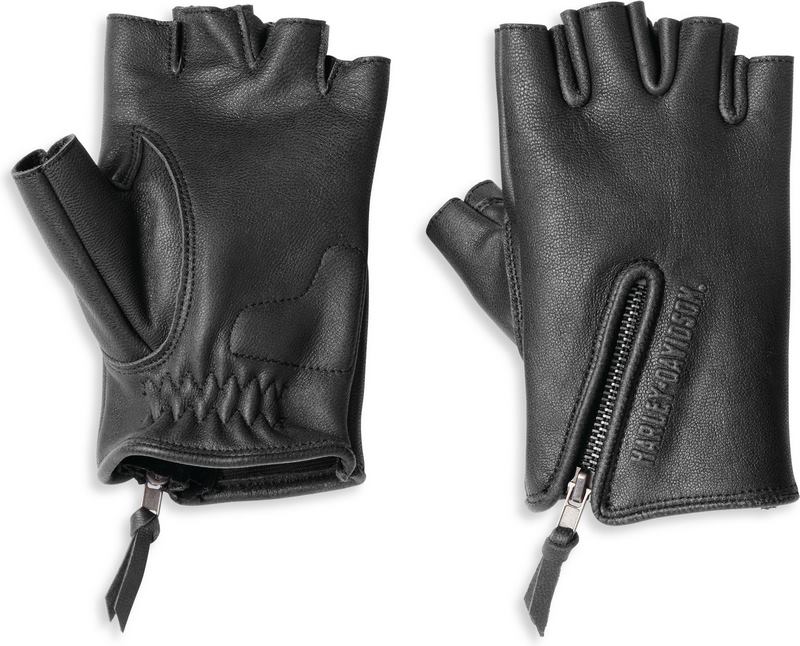 Harley-Davidson Women'S Edge Cut Fingerless Leather Glove- Black | 97118-22VW