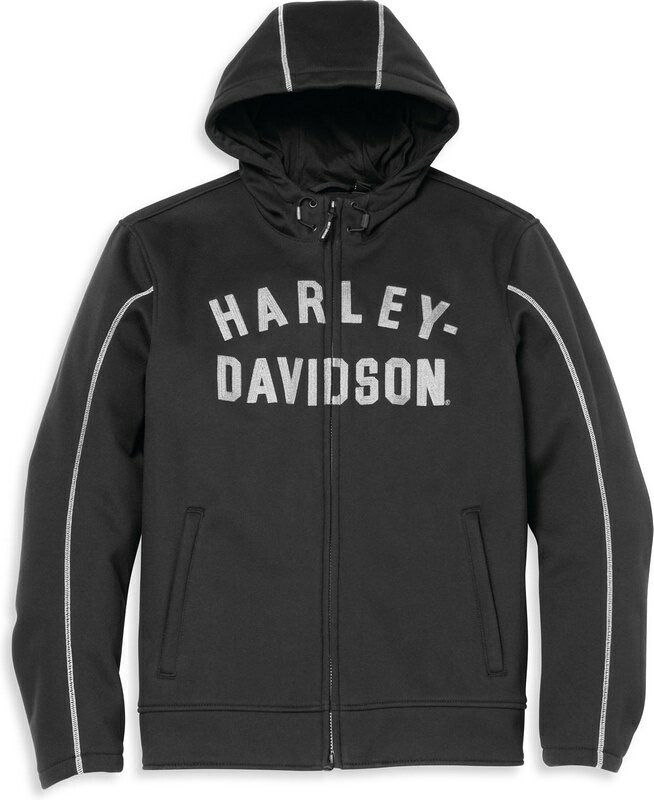 Harley-Davidson Men'S Deflector Hooded Riding Fleece- Black | 97105-22VM