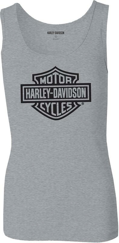 Harley-Davidson Women'S Ultra Classic Bar & Shield Ribbed Tank- Light Grey Heather | 99107-22VW｜ワンダーテック 11,232円