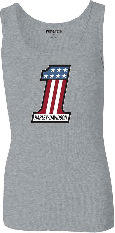 Harley-Davidson Women\'S Ultra Classic #1 Race Ribbed Tank- Light Grey Heather | 99110-22VW