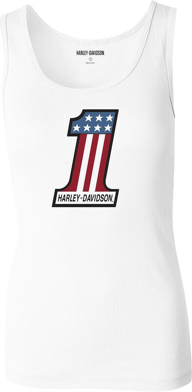 Harley-Davidson Women'S Ultra Classic #1 Race Ribbed Tank- Bright White | 99109-22VW|ワンダーテック