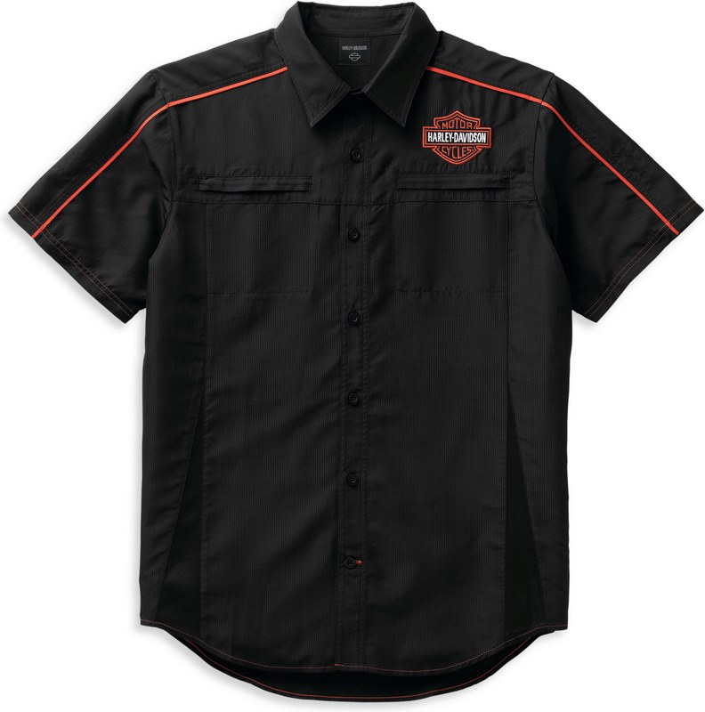 Harley-Davidson Shirt-Woven- Black/Orange | 99089-22VM