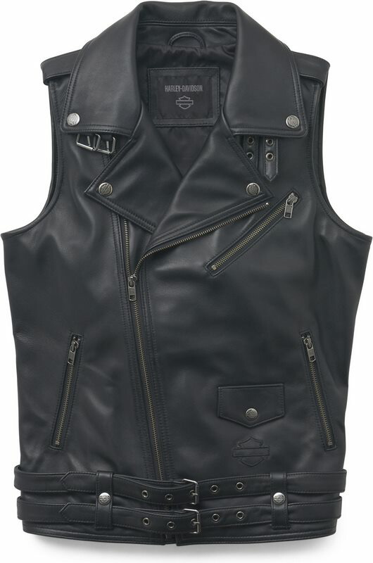 楽天市場】Harley-Davidson Foster Leather Vest- Black | 98090-15VM