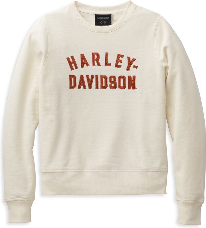 Harley-Davidson Women'S Essence Applique' Crewneck Pullover- Cloud Dancer | 99093-22VW