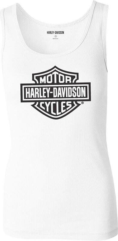 Harley-Davidson Women\'S Ultra Classic Bar & Shield Ribbed Tank- Bright White | 99106-22VW