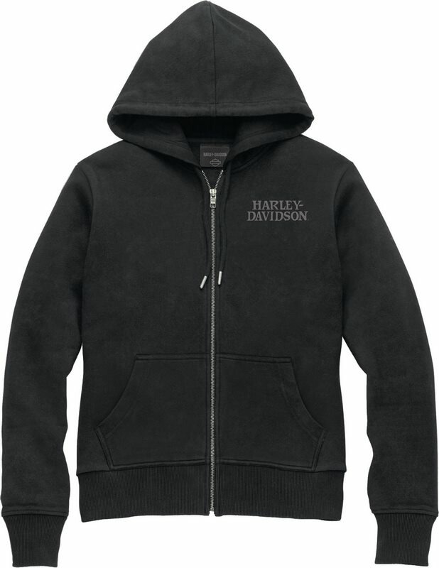 Harley-Davidson Women'S Special Skull Zip Front Hoodie- Black Beauty 2 | 99096-22VW