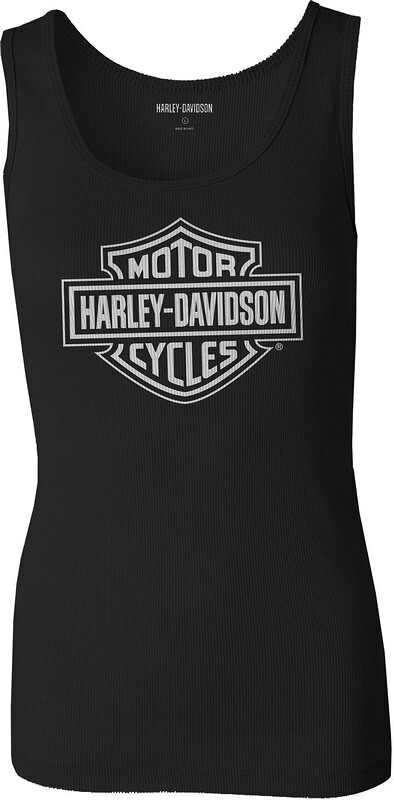 Harley-Davidson Women\'S Ultra Classic Bar & Shield Ribbed Tank- Black Beauty 2 | 99105-22VW