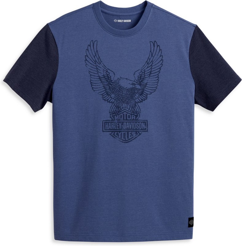 Harley-Davidson Tee-Knit- Colorblock-Design-Grey Blue | 96054-23VM｜ワンダーテック